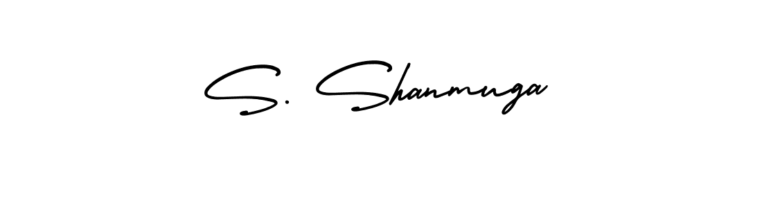 How to Draw S. Shanmuga signature style? AmerikaSignatureDemo-Regular is a latest design signature styles for name S. Shanmuga. S. Shanmuga signature style 3 images and pictures png