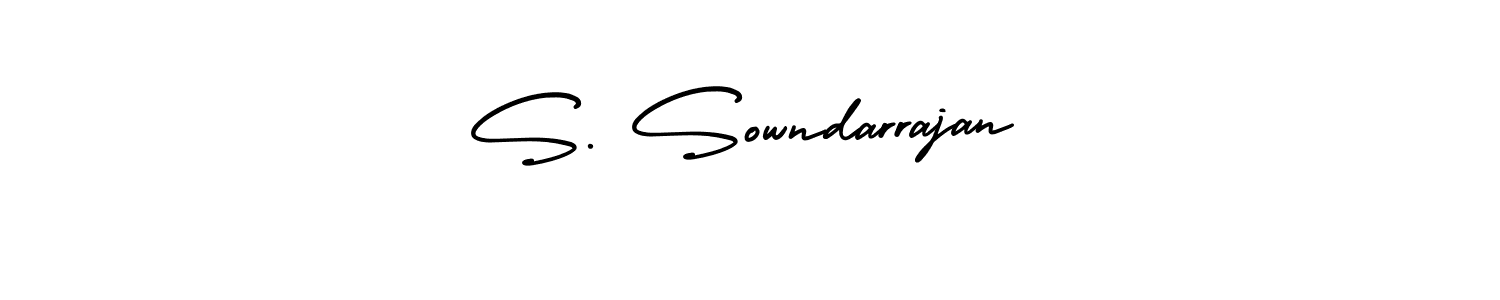 This is the best signature style for the S. Sowndarrajan name. Also you like these signature font (AmerikaSignatureDemo-Regular). Mix name signature. S. Sowndarrajan signature style 3 images and pictures png