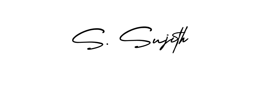 How to make S. Sujith name signature. Use AmerikaSignatureDemo-Regular style for creating short signs online. This is the latest handwritten sign. S. Sujith signature style 3 images and pictures png