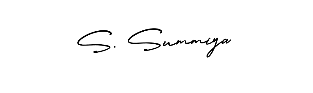 Create a beautiful signature design for name S. Summiya. With this signature (AmerikaSignatureDemo-Regular) fonts, you can make a handwritten signature for free. S. Summiya signature style 3 images and pictures png