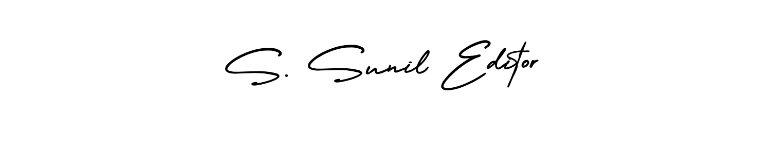 How to make S. Sunil Editor name signature. Use AmerikaSignatureDemo-Regular style for creating short signs online. This is the latest handwritten sign. S. Sunil Editor signature style 3 images and pictures png