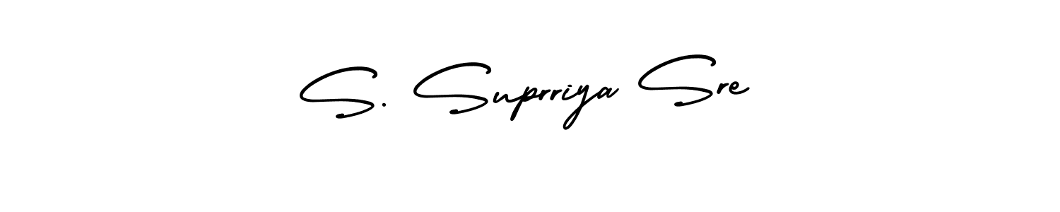 How to make S. Suprriya Sre name signature. Use AmerikaSignatureDemo-Regular style for creating short signs online. This is the latest handwritten sign. S. Suprriya Sre signature style 3 images and pictures png