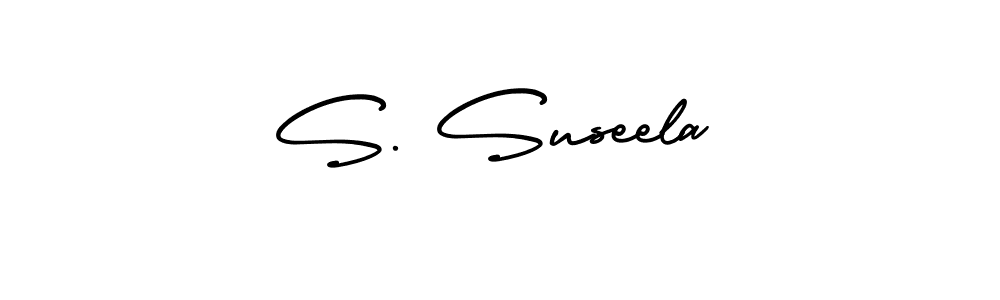 How to make S. Suseela name signature. Use AmerikaSignatureDemo-Regular style for creating short signs online. This is the latest handwritten sign. S. Suseela signature style 3 images and pictures png