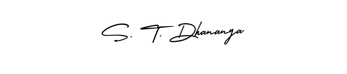 Best and Professional Signature Style for S. T. Dhananya. AmerikaSignatureDemo-Regular Best Signature Style Collection. S. T. Dhananya signature style 3 images and pictures png