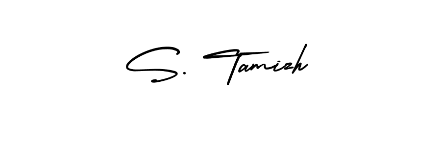 How to make S. Tamizh name signature. Use AmerikaSignatureDemo-Regular style for creating short signs online. This is the latest handwritten sign. S. Tamizh signature style 3 images and pictures png