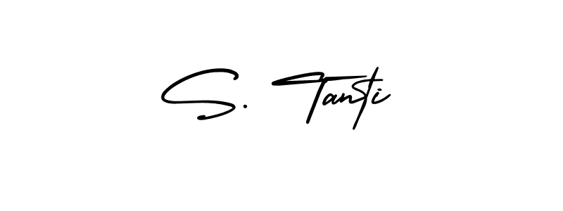 This is the best signature style for the S. Tanti name. Also you like these signature font (AmerikaSignatureDemo-Regular). Mix name signature. S. Tanti signature style 3 images and pictures png