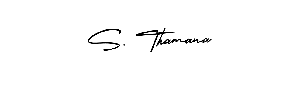 Similarly AmerikaSignatureDemo-Regular is the best handwritten signature design. Signature creator online .You can use it as an online autograph creator for name S. Thamana. S. Thamana signature style 3 images and pictures png