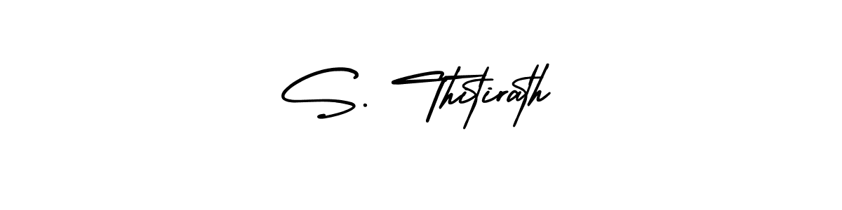 How to make S. Thitirath name signature. Use AmerikaSignatureDemo-Regular style for creating short signs online. This is the latest handwritten sign. S. Thitirath signature style 3 images and pictures png