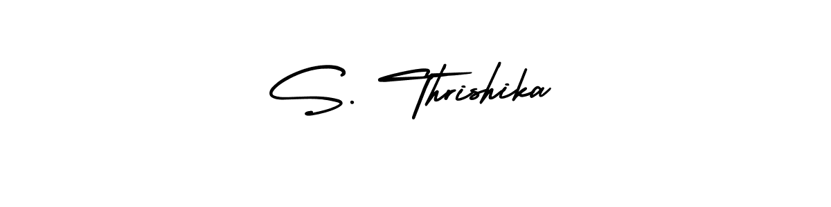 How to make S. Thrishika name signature. Use AmerikaSignatureDemo-Regular style for creating short signs online. This is the latest handwritten sign. S. Thrishika signature style 3 images and pictures png