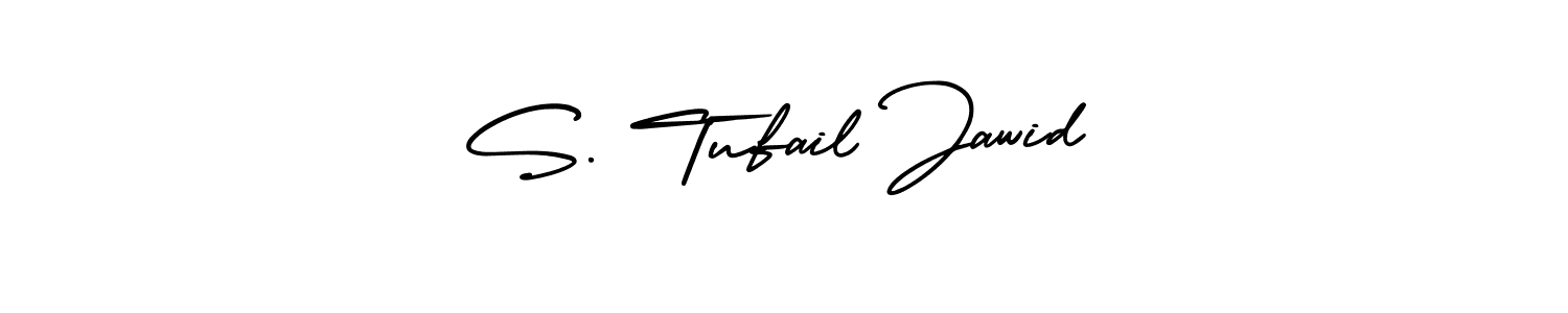 The best way (AmerikaSignatureDemo-Regular) to make a short signature is to pick only two or three words in your name. The name S. Tufail Jawid include a total of six letters. For converting this name. S. Tufail Jawid signature style 3 images and pictures png