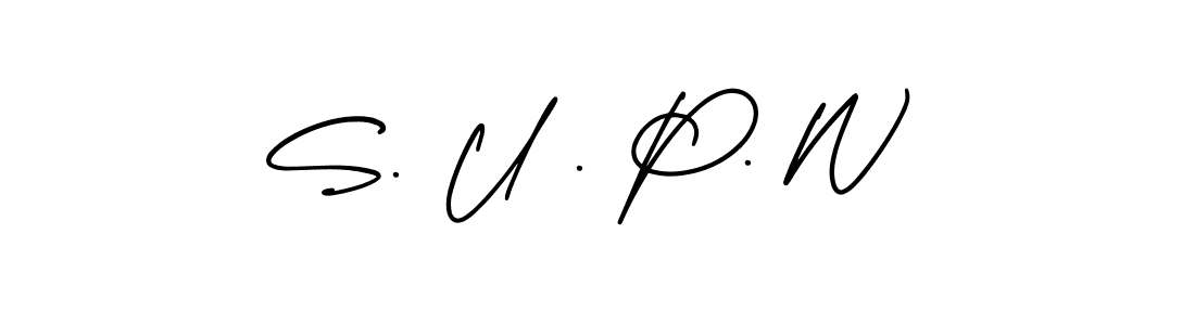 Check out images of Autograph of S. U . P. W name. Actor S. U . P. W Signature Style. AmerikaSignatureDemo-Regular is a professional sign style online. S. U . P. W signature style 3 images and pictures png