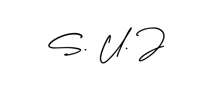 S. U. J stylish signature style. Best Handwritten Sign (AmerikaSignatureDemo-Regular) for my name. Handwritten Signature Collection Ideas for my name S. U. J. S. U. J signature style 3 images and pictures png