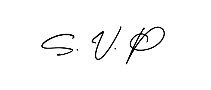 You should practise on your own different ways (AmerikaSignatureDemo-Regular) to write your name (S. V. P) in signature. don't let someone else do it for you. S. V. P signature style 3 images and pictures png