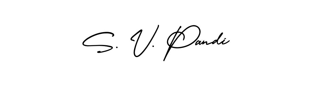 How to make S. V. Pandi name signature. Use AmerikaSignatureDemo-Regular style for creating short signs online. This is the latest handwritten sign. S. V. Pandi signature style 3 images and pictures png