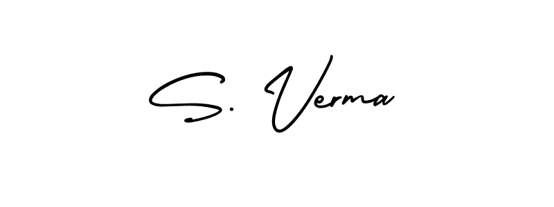 You should practise on your own different ways (AmerikaSignatureDemo-Regular) to write your name (S. Verma) in signature. don't let someone else do it for you. S. Verma signature style 3 images and pictures png