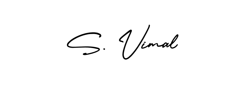 You should practise on your own different ways (AmerikaSignatureDemo-Regular) to write your name (S. Vimal) in signature. don't let someone else do it for you. S. Vimal signature style 3 images and pictures png