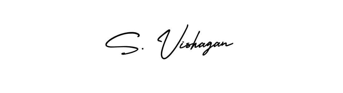 How to make S. Vishagan signature? AmerikaSignatureDemo-Regular is a professional autograph style. Create handwritten signature for S. Vishagan name. S. Vishagan signature style 3 images and pictures png