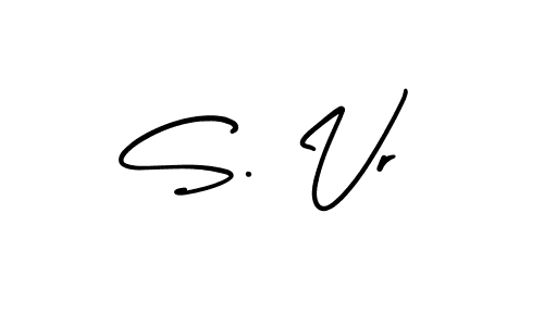 This is the best signature style for the S. Vr name. Also you like these signature font (AmerikaSignatureDemo-Regular). Mix name signature. S. Vr signature style 3 images and pictures png
