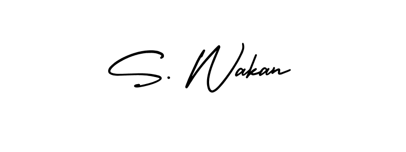 Create a beautiful signature design for name S. Wakan. With this signature (AmerikaSignatureDemo-Regular) fonts, you can make a handwritten signature for free. S. Wakan signature style 3 images and pictures png