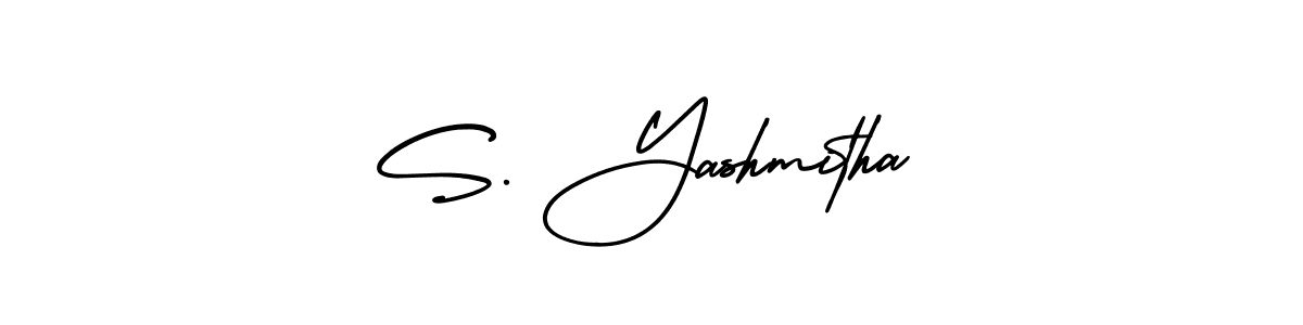 The best way (AmerikaSignatureDemo-Regular) to make a short signature is to pick only two or three words in your name. The name S. Yashmitha include a total of six letters. For converting this name. S. Yashmitha signature style 3 images and pictures png