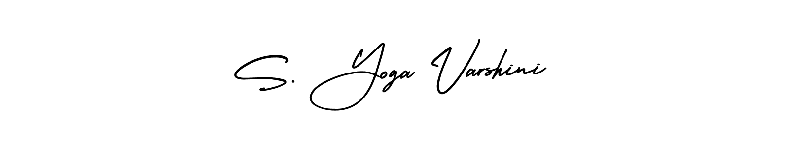 The best way (AmerikaSignatureDemo-Regular) to make a short signature is to pick only two or three words in your name. The name S. Yoga Varshini include a total of six letters. For converting this name. S. Yoga Varshini signature style 3 images and pictures png