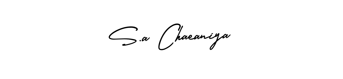 S.a Chaeaniya stylish signature style. Best Handwritten Sign (AmerikaSignatureDemo-Regular) for my name. Handwritten Signature Collection Ideas for my name S.a Chaeaniya. S.a Chaeaniya signature style 3 images and pictures png