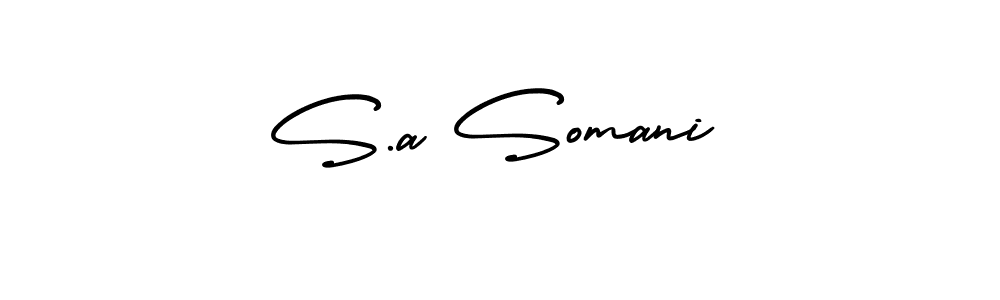 Make a beautiful signature design for name S.a Somani. Use this online signature maker to create a handwritten signature for free. S.a Somani signature style 3 images and pictures png