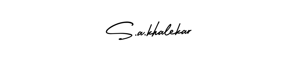 How to make S.a.khalekar name signature. Use AmerikaSignatureDemo-Regular style for creating short signs online. This is the latest handwritten sign. S.a.khalekar signature style 3 images and pictures png