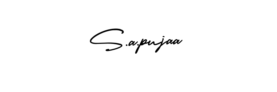 Make a beautiful signature design for name S.a.pujaa. With this signature (AmerikaSignatureDemo-Regular) style, you can create a handwritten signature for free. S.a.pujaa signature style 3 images and pictures png