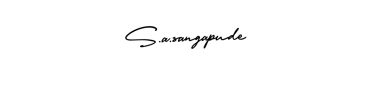 The best way (AmerikaSignatureDemo-Regular) to make a short signature is to pick only two or three words in your name. The name S.a.sangapude include a total of six letters. For converting this name. S.a.sangapude signature style 3 images and pictures png