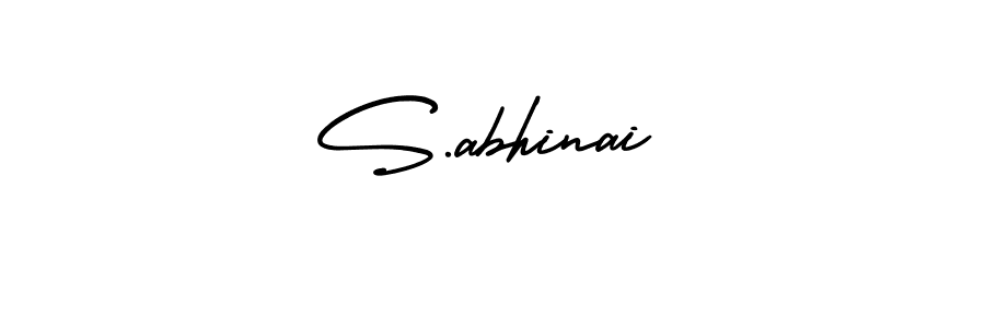 Use a signature maker to create a handwritten signature online. With this signature software, you can design (AmerikaSignatureDemo-Regular) your own signature for name S.abhinai. S.abhinai signature style 3 images and pictures png