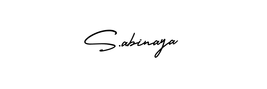 Design your own signature with our free online signature maker. With this signature software, you can create a handwritten (AmerikaSignatureDemo-Regular) signature for name S.abinaya. S.abinaya signature style 3 images and pictures png