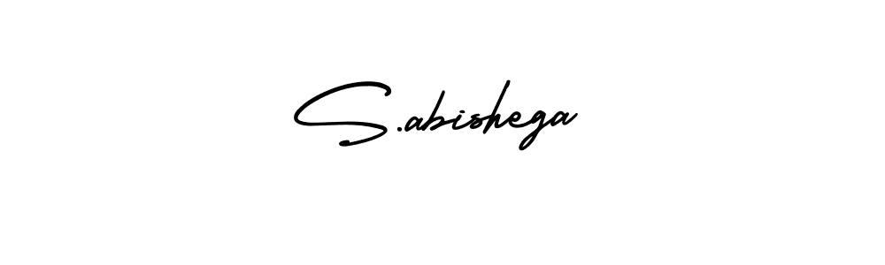 Use a signature maker to create a handwritten signature online. With this signature software, you can design (AmerikaSignatureDemo-Regular) your own signature for name S.abishega. S.abishega signature style 3 images and pictures png