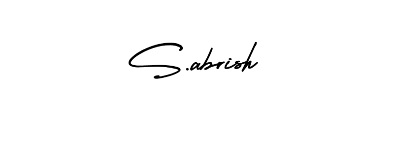 Design your own signature with our free online signature maker. With this signature software, you can create a handwritten (AmerikaSignatureDemo-Regular) signature for name S.abrish. S.abrish signature style 3 images and pictures png