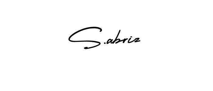 How to make S.abriz name signature. Use AmerikaSignatureDemo-Regular style for creating short signs online. This is the latest handwritten sign. S.abriz signature style 3 images and pictures png