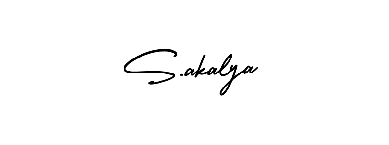 This is the best signature style for the S.akalya name. Also you like these signature font (AmerikaSignatureDemo-Regular). Mix name signature. S.akalya signature style 3 images and pictures png