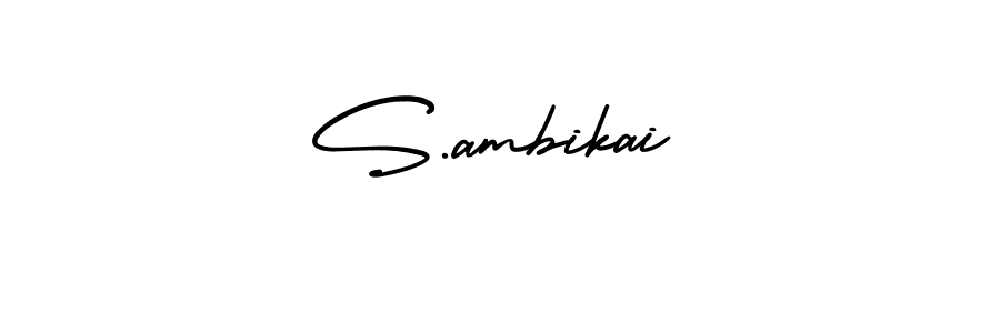 Design your own signature with our free online signature maker. With this signature software, you can create a handwritten (AmerikaSignatureDemo-Regular) signature for name S.ambikai. S.ambikai signature style 3 images and pictures png