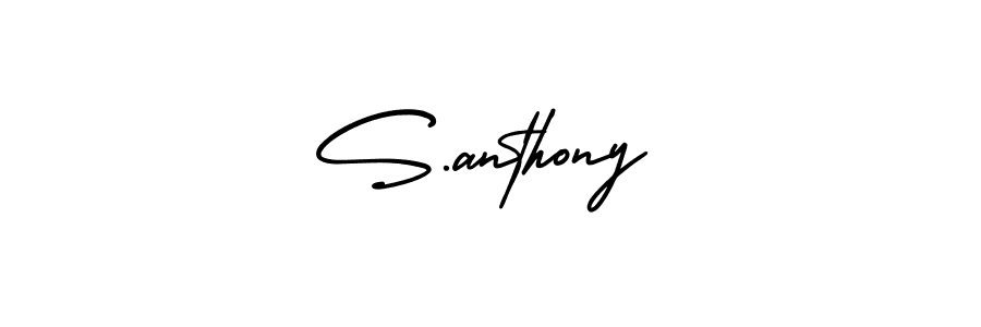 Make a beautiful signature design for name S.anthony. With this signature (AmerikaSignatureDemo-Regular) style, you can create a handwritten signature for free. S.anthony signature style 3 images and pictures png