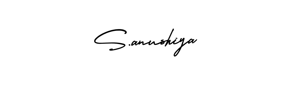 Create a beautiful signature design for name S.anushiya. With this signature (AmerikaSignatureDemo-Regular) fonts, you can make a handwritten signature for free. S.anushiya signature style 3 images and pictures png