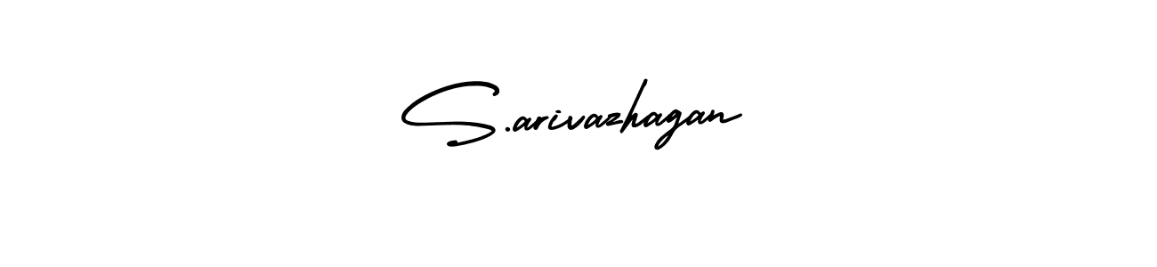 How to make S.arivazhagan name signature. Use AmerikaSignatureDemo-Regular style for creating short signs online. This is the latest handwritten sign. S.arivazhagan signature style 3 images and pictures png