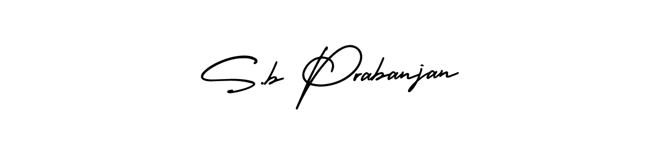 Design your own signature with our free online signature maker. With this signature software, you can create a handwritten (AmerikaSignatureDemo-Regular) signature for name S.b Prabanjan. S.b Prabanjan signature style 3 images and pictures png