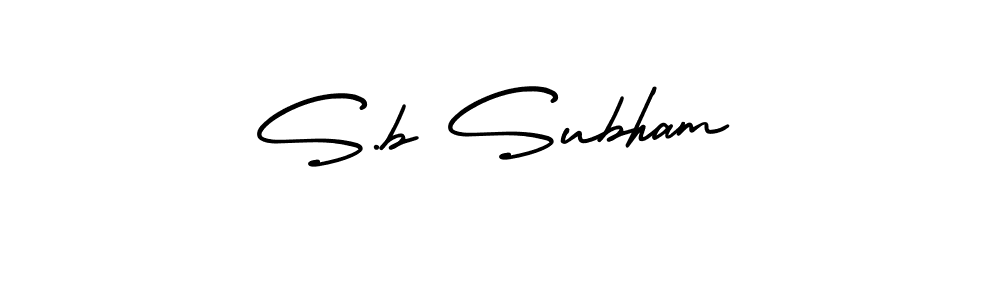 Make a beautiful signature design for name S.b Subham. With this signature (AmerikaSignatureDemo-Regular) style, you can create a handwritten signature for free. S.b Subham signature style 3 images and pictures png