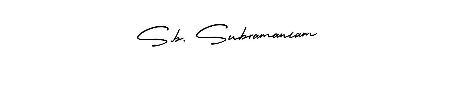 You should practise on your own different ways (AmerikaSignatureDemo-Regular) to write your name (S.b. Subramaniam) in signature. don't let someone else do it for you. S.b. Subramaniam signature style 3 images and pictures png