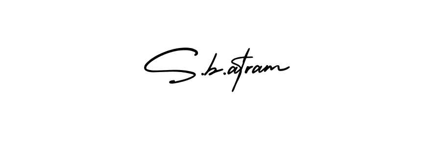 Make a beautiful signature design for name S.b.atram. With this signature (AmerikaSignatureDemo-Regular) style, you can create a handwritten signature for free. S.b.atram signature style 3 images and pictures png