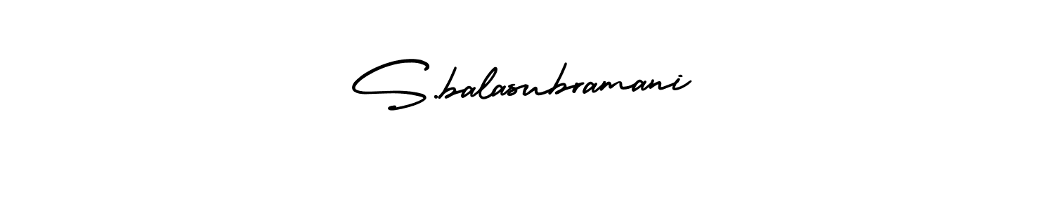 How to make S.balasubramani name signature. Use AmerikaSignatureDemo-Regular style for creating short signs online. This is the latest handwritten sign. S.balasubramani signature style 3 images and pictures png