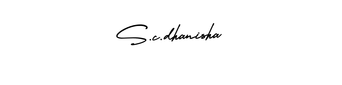 Design your own signature with our free online signature maker. With this signature software, you can create a handwritten (AmerikaSignatureDemo-Regular) signature for name S.c.dhanisha. S.c.dhanisha signature style 3 images and pictures png