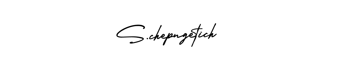 Use a signature maker to create a handwritten signature online. With this signature software, you can design (AmerikaSignatureDemo-Regular) your own signature for name S.chepngetich. S.chepngetich signature style 3 images and pictures png