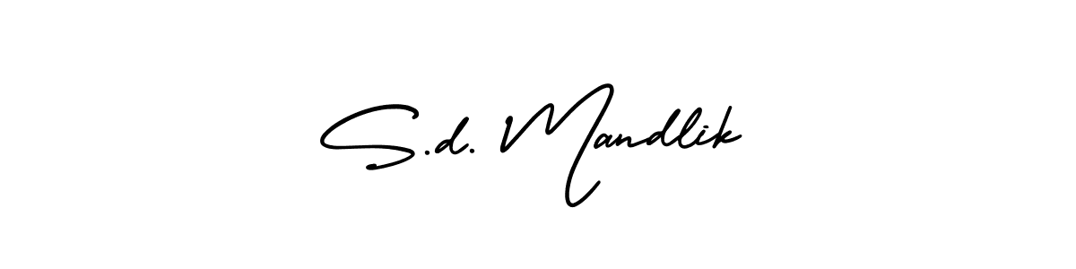 How to make S.d. Mandlik name signature. Use AmerikaSignatureDemo-Regular style for creating short signs online. This is the latest handwritten sign. S.d. Mandlik signature style 3 images and pictures png