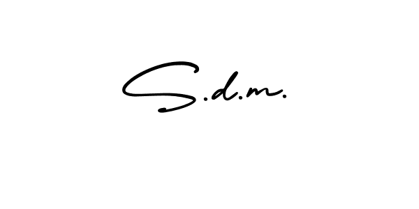 Create a beautiful signature design for name S.d.m.. With this signature (AmerikaSignatureDemo-Regular) fonts, you can make a handwritten signature for free. S.d.m. signature style 3 images and pictures png