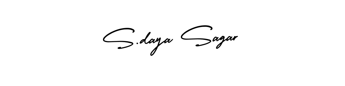 S.daya Sagar stylish signature style. Best Handwritten Sign (AmerikaSignatureDemo-Regular) for my name. Handwritten Signature Collection Ideas for my name S.daya Sagar. S.daya Sagar signature style 3 images and pictures png
